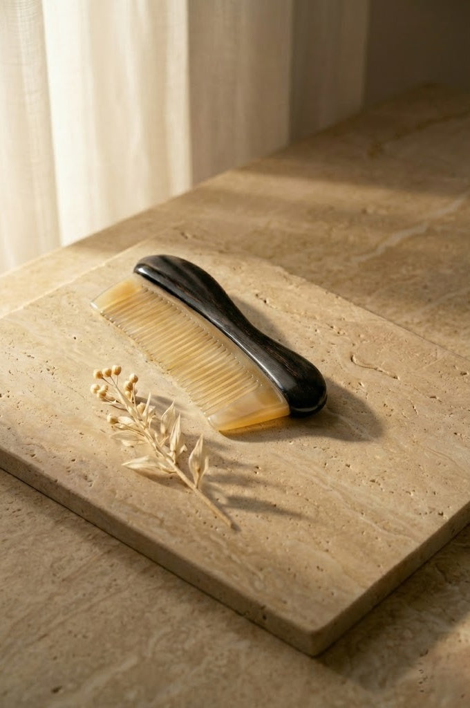Heirloom Series: Hand-Inlaid Ebony Wood Detangling Comb